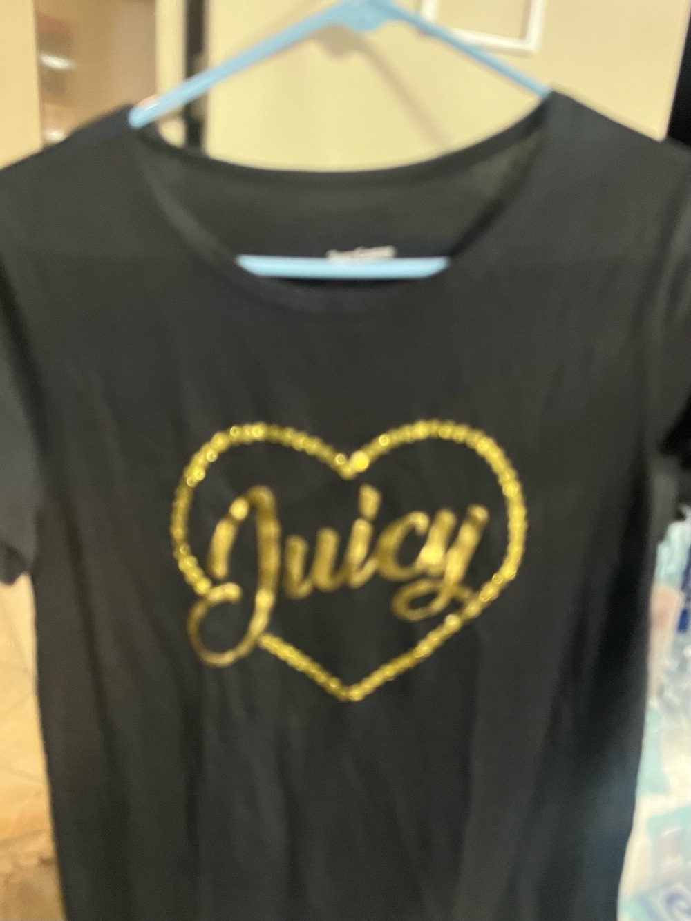 Juicy Couture Black Tee with White Logo Print